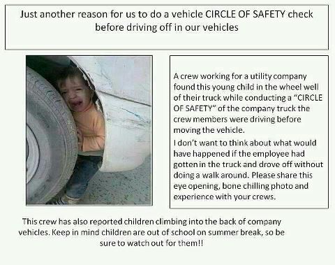 Practice the Circle of Safety check before driving