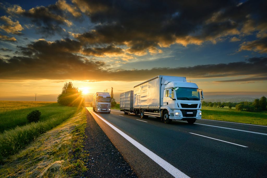transportation and tdg training trucks on highway